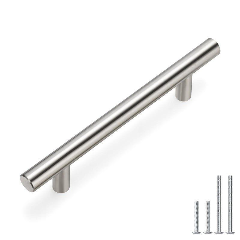 homdiy 25Pack Cabinet Handles Brushed Nickel Cabinet Pulls 3-3/4in Hole Center - HD201SN Kitchen Hardware for Cabinets Sliver Cabinet Hardware Pulls for Bathroom, Bedroom,Wardrobe - Image 1